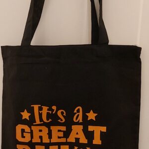 Black Personalised Premium Quality Long Lasting 100% Cotton Canvas Tote Reusable Shopping Bags .